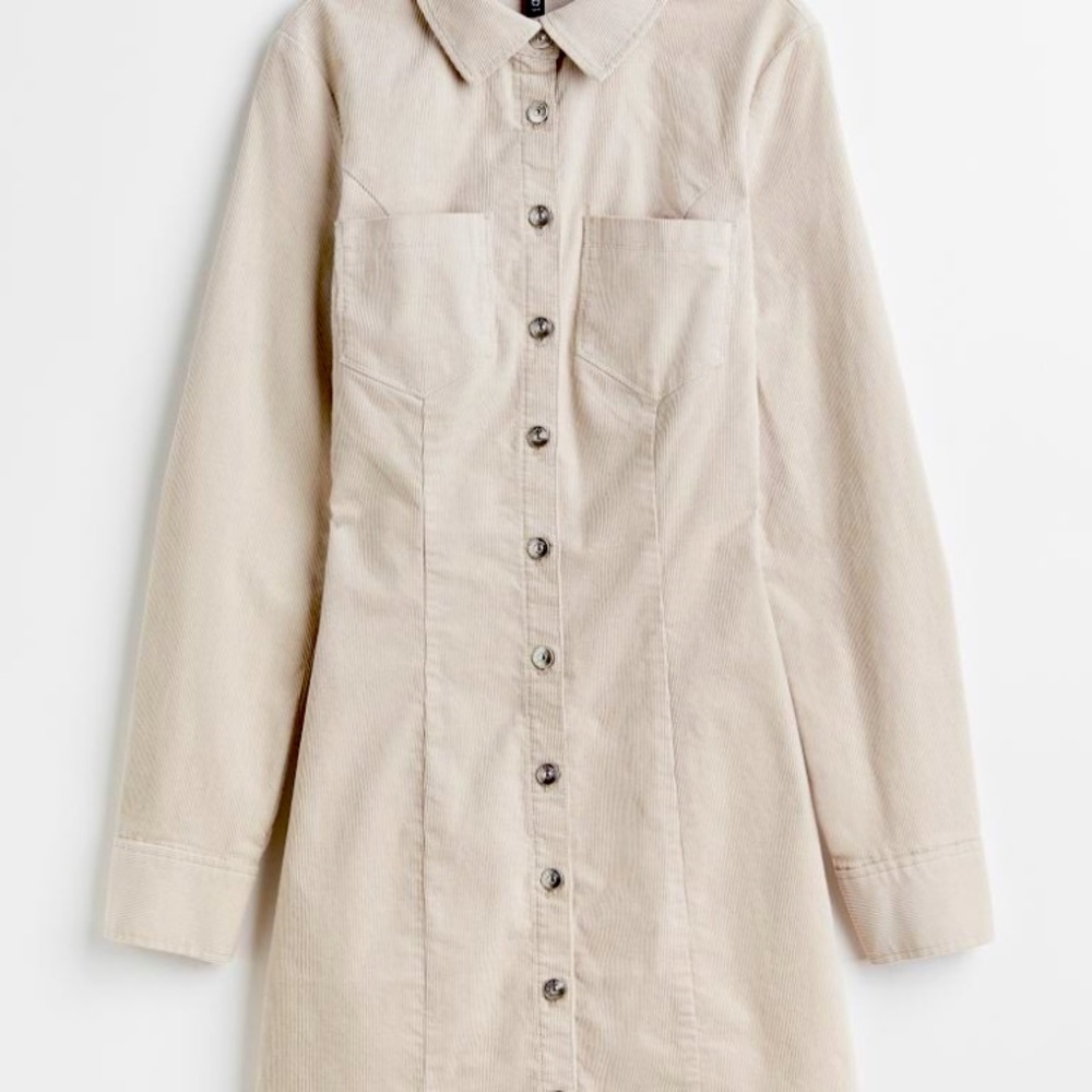 Beige shirt dress